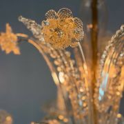 Venetian chandelier in gilded Murano glass, circa 1950