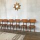Series of 6 chair baumann scandinavian beech spirit 1950 1960 vintage design