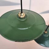 Set of 3 enameled sheet metal pendants