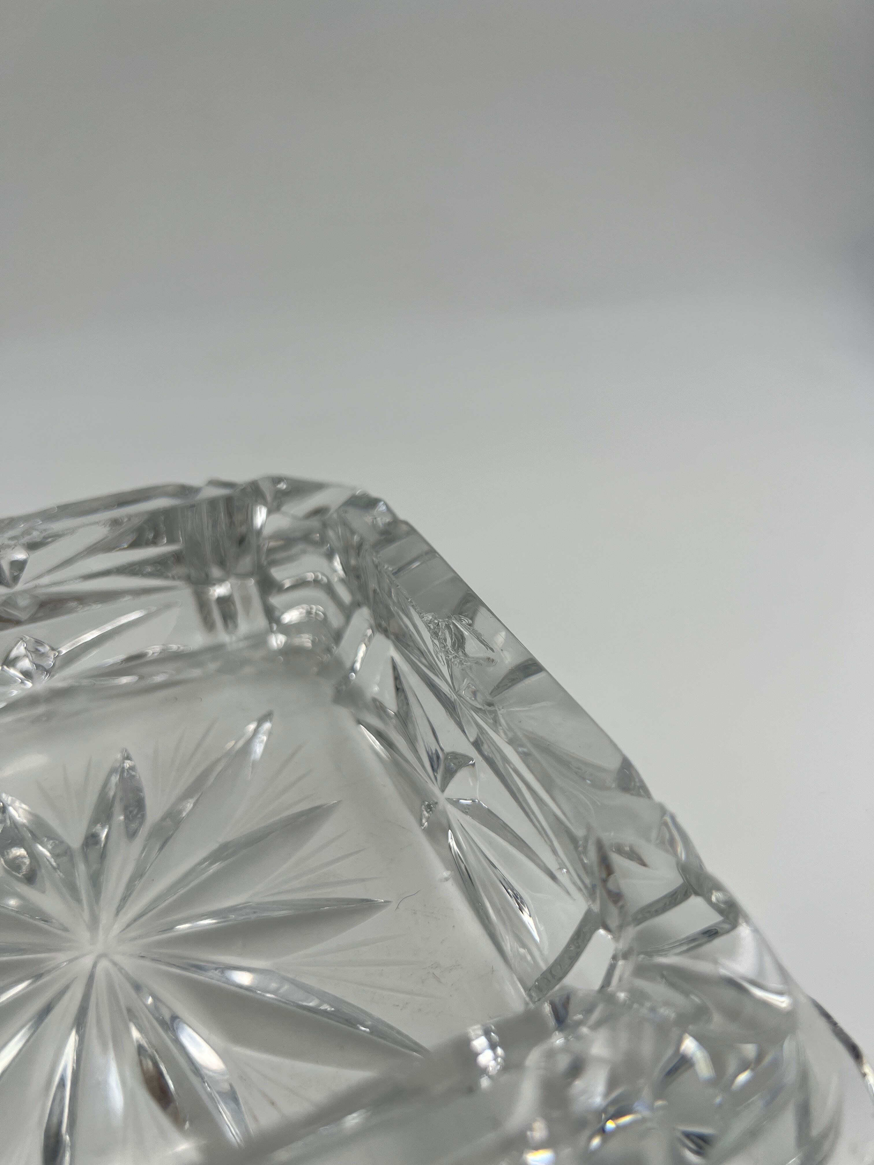Worked crystal ashtray