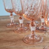 Service of ten arcopal rosaline glasses