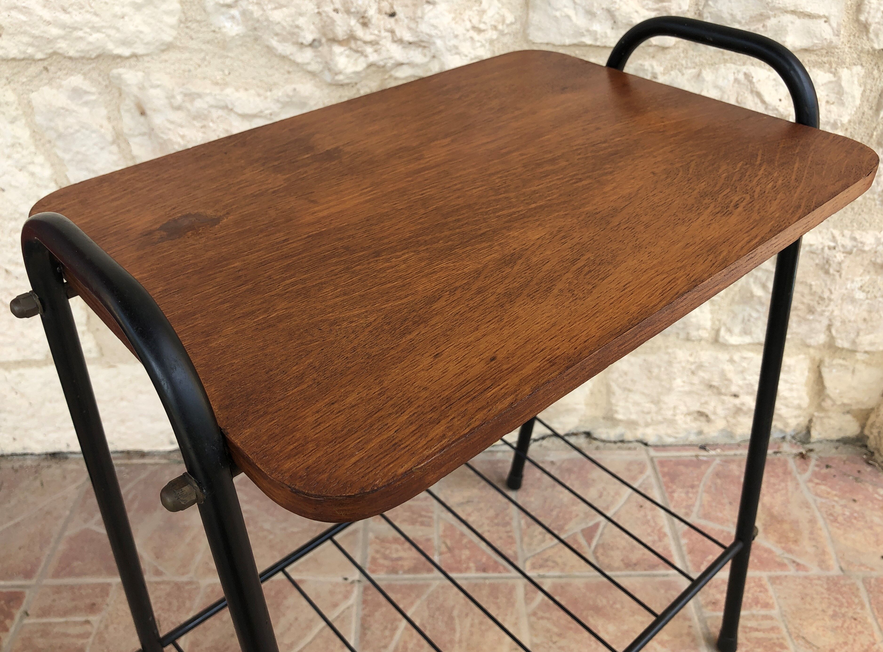 Vintage side table with magazines rack 1960