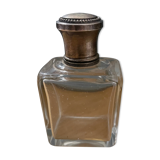 Flacon de parfum ancien bouchon en métal argenté