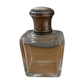 Flacon de parfum ancien bouchon en métal argenté