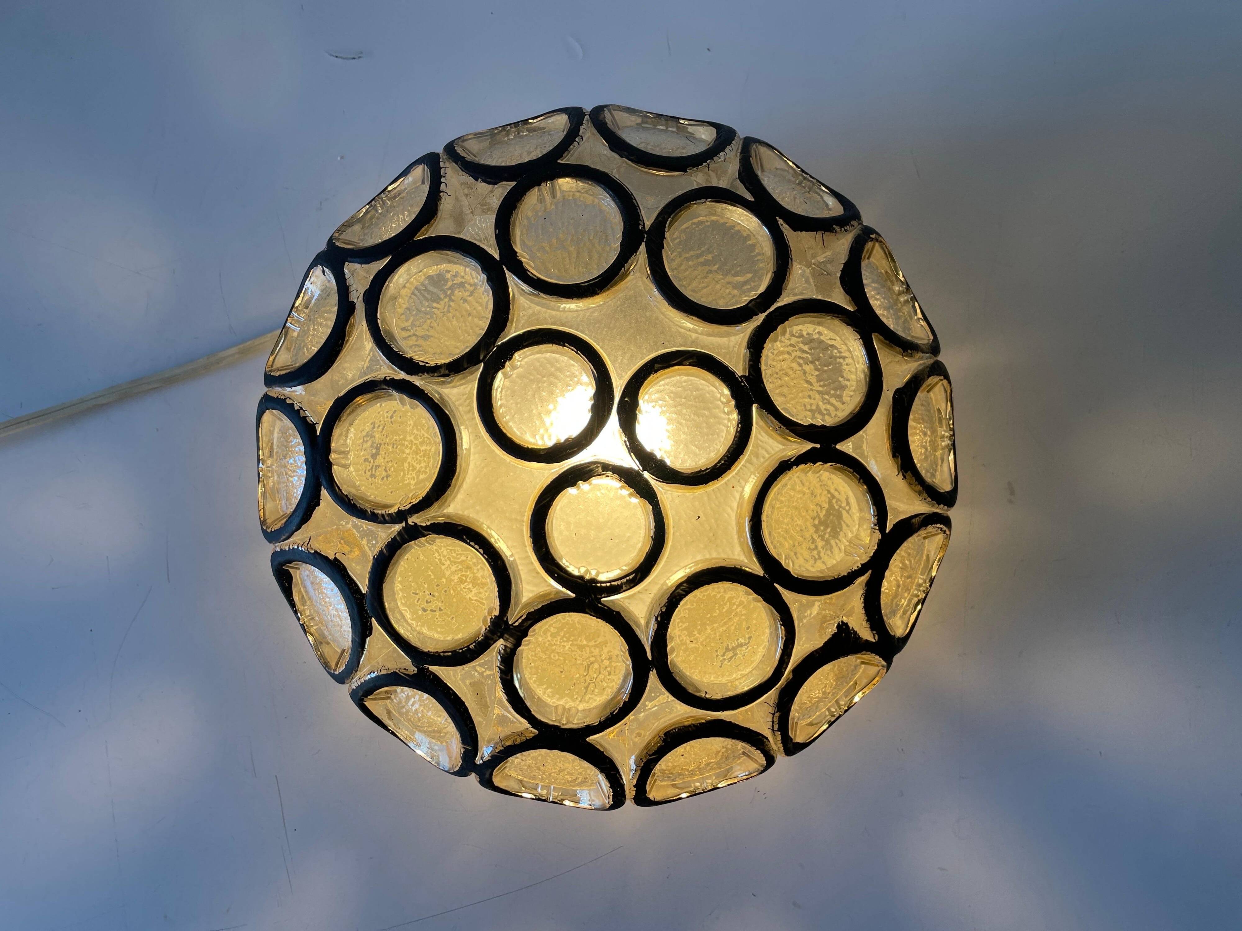 Iron or structured glass wall light by Limburg, 1960s, Germany.