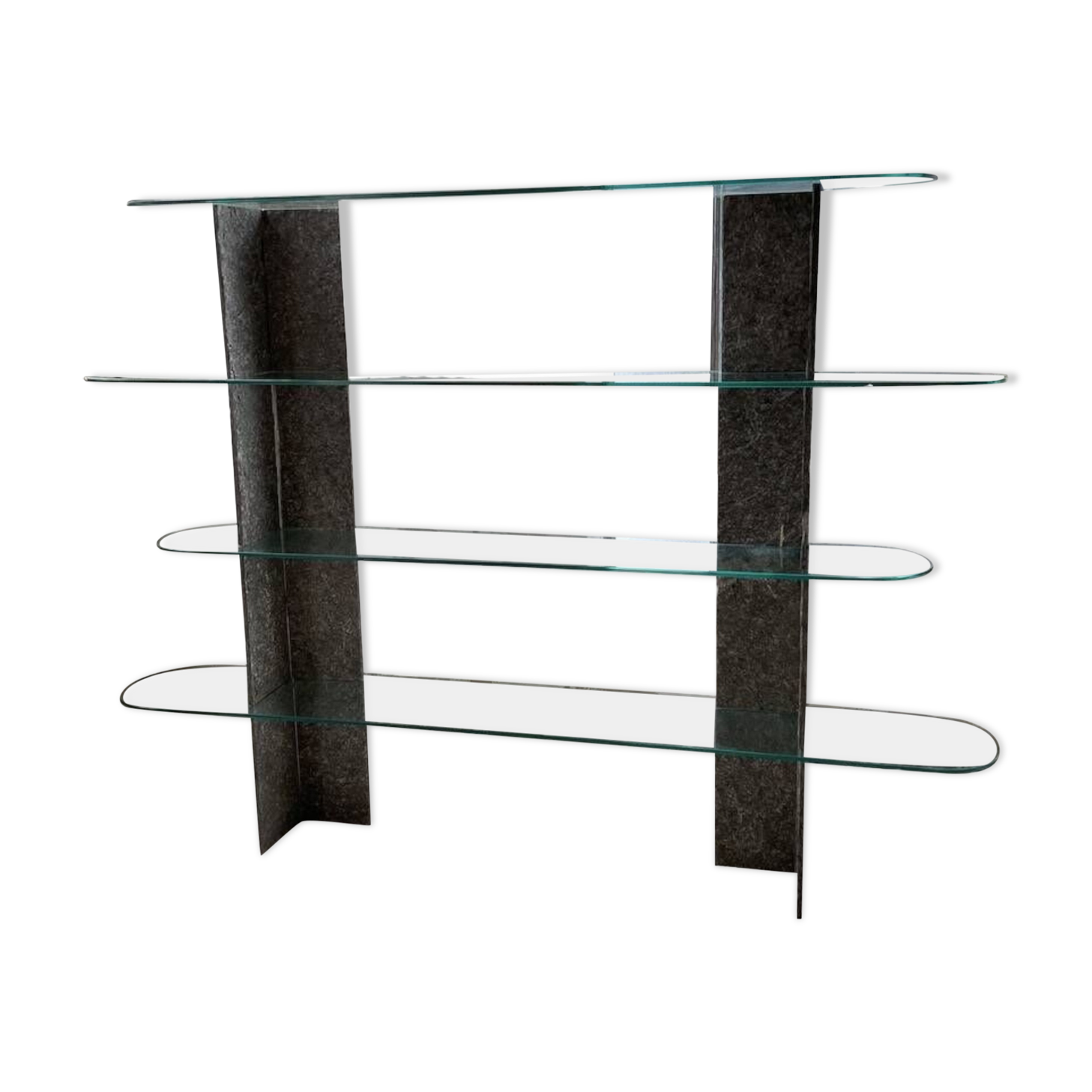 Roche Bobois stone and glass sculpture shelf 1970s