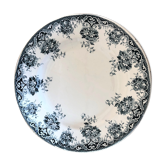 Old plate - white and blue floral decoration