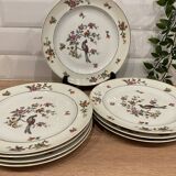 Set of 8 flat plates in Limoges porcelain