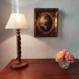 French lamp from the mid-20th century in twisted wood.