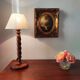 French lamp from the mid-20th century in twisted wood.