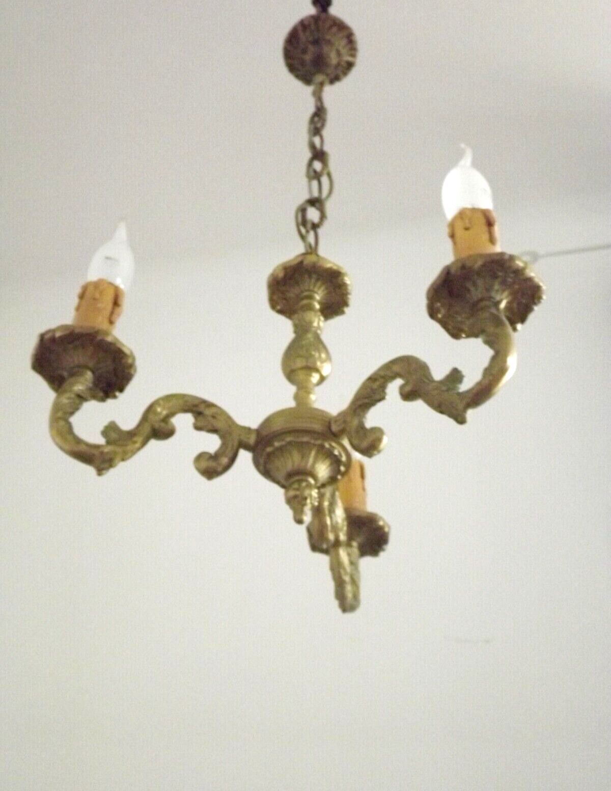 Bronze 3 light chandelier