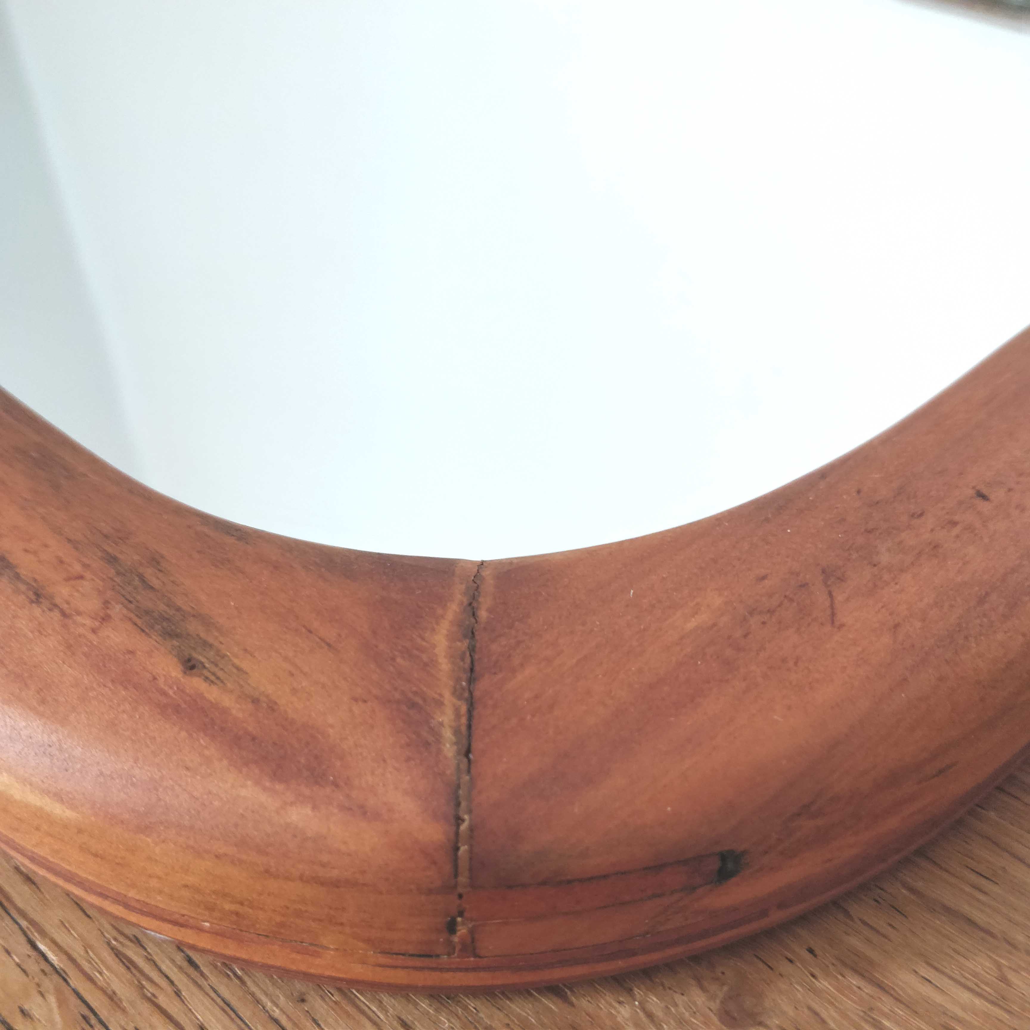 Vintage wooden mirror rounded corners 37x57cm