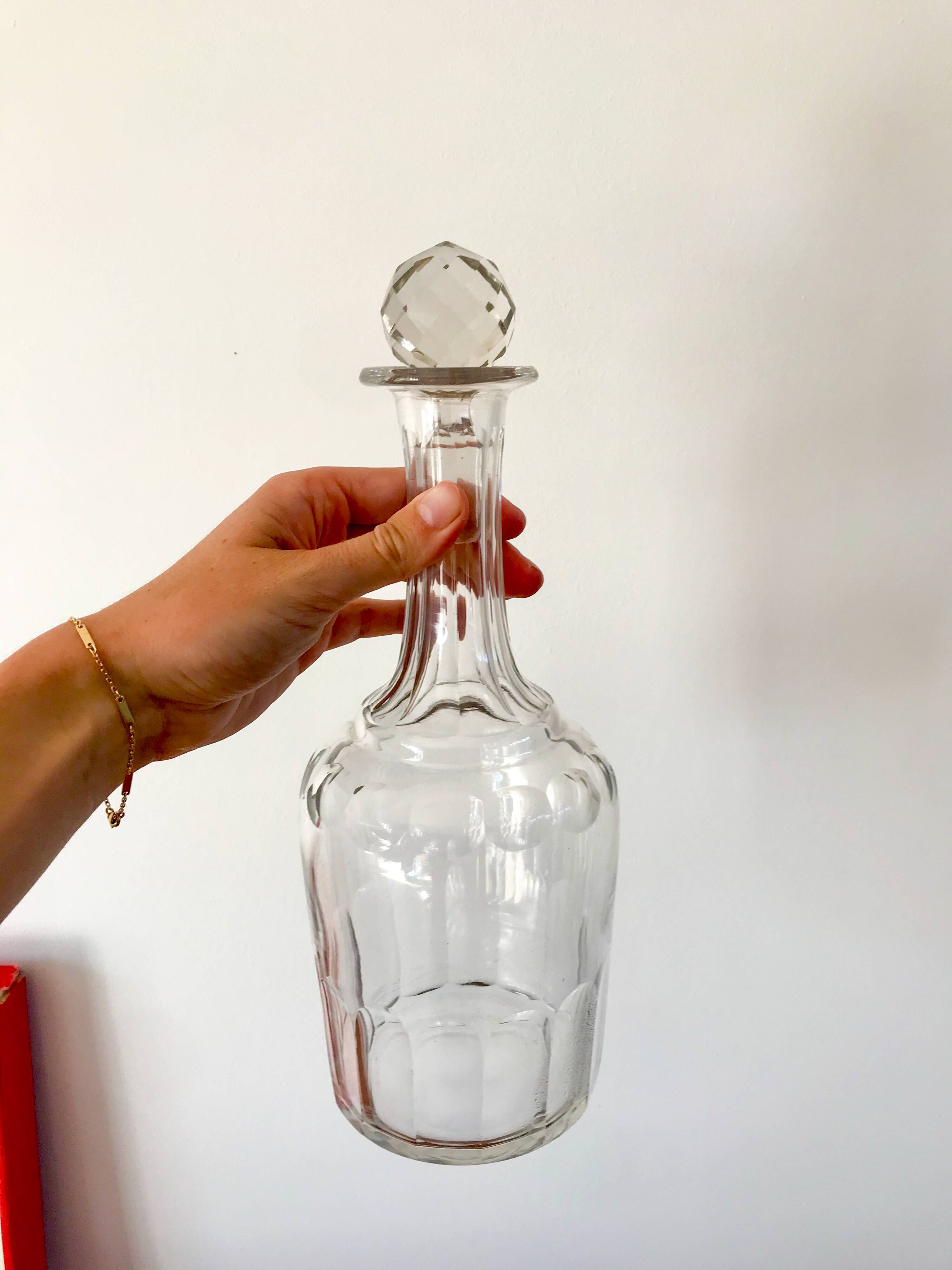 Large crystal wine carafe early 20th century