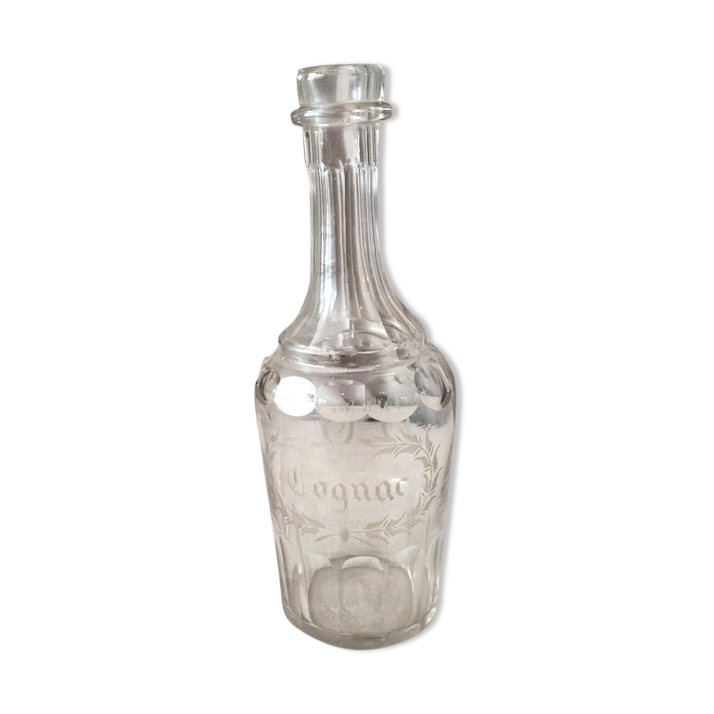 Bottle in gravel glass cognac of the years 1930