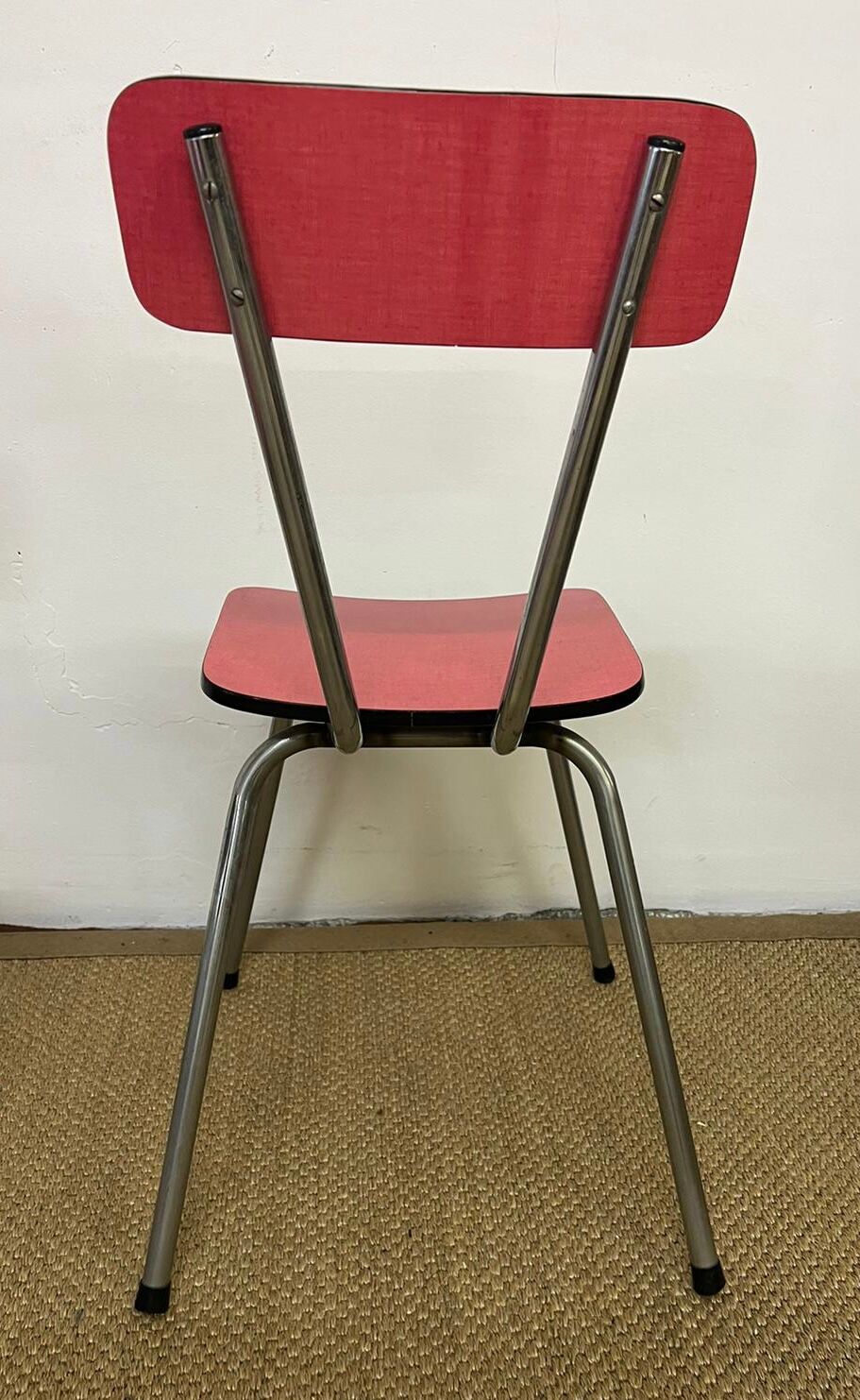 Set of 4 chairs in red formica