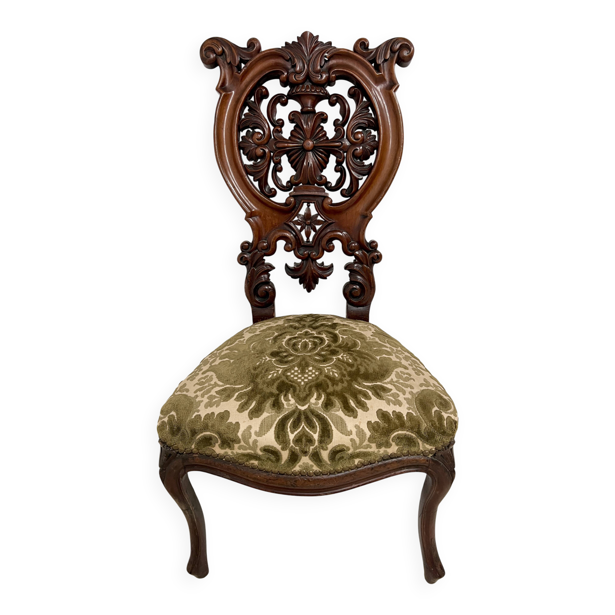 Chaise Chauffeuse d'époque Napoléon III en Acajou XIX siècle