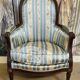 Méridienne, chaise longue style Louis XVI en noyer avec repose-pieds, XIXème s.