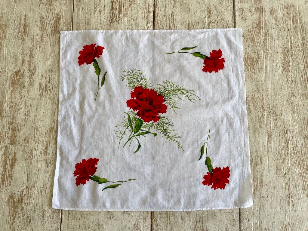 Set of 12 vintage towels printed eyelets - 45x45cm - cotton