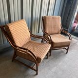 Pair of rattan armchairs