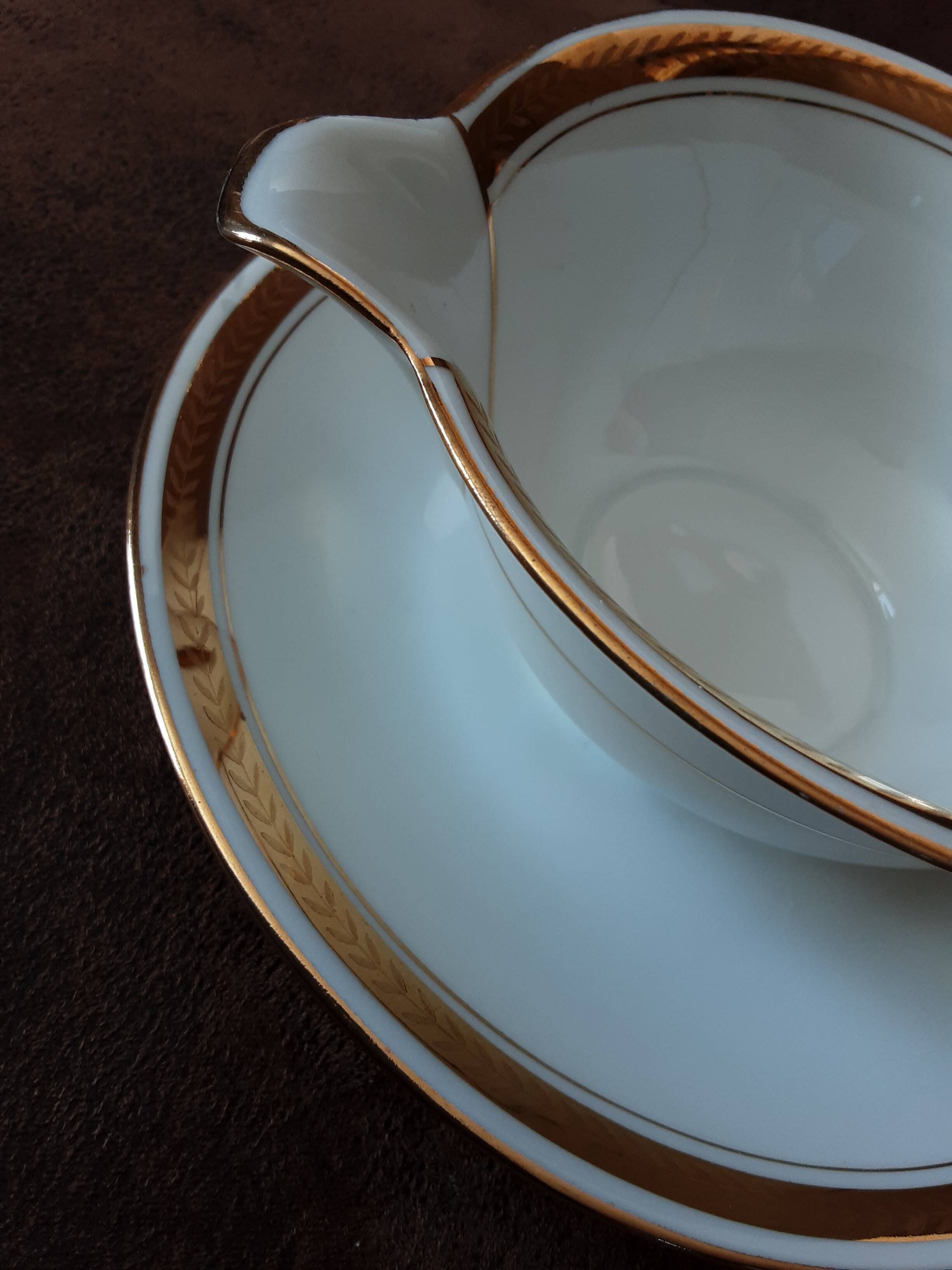 Sauceboat Art Porcelain Limoges Porcelain