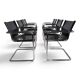 Matteo Grassi Set of 6 Visitor Chairs, Leather/Chrome Dining Chairs, 1970