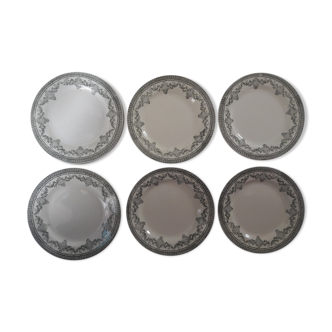 Lot de 6 assiettes Terre de fer Antoinette