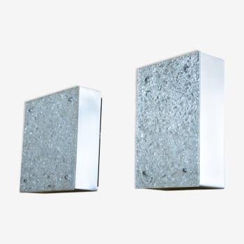 Pair of Brutalist wall lamps 60s