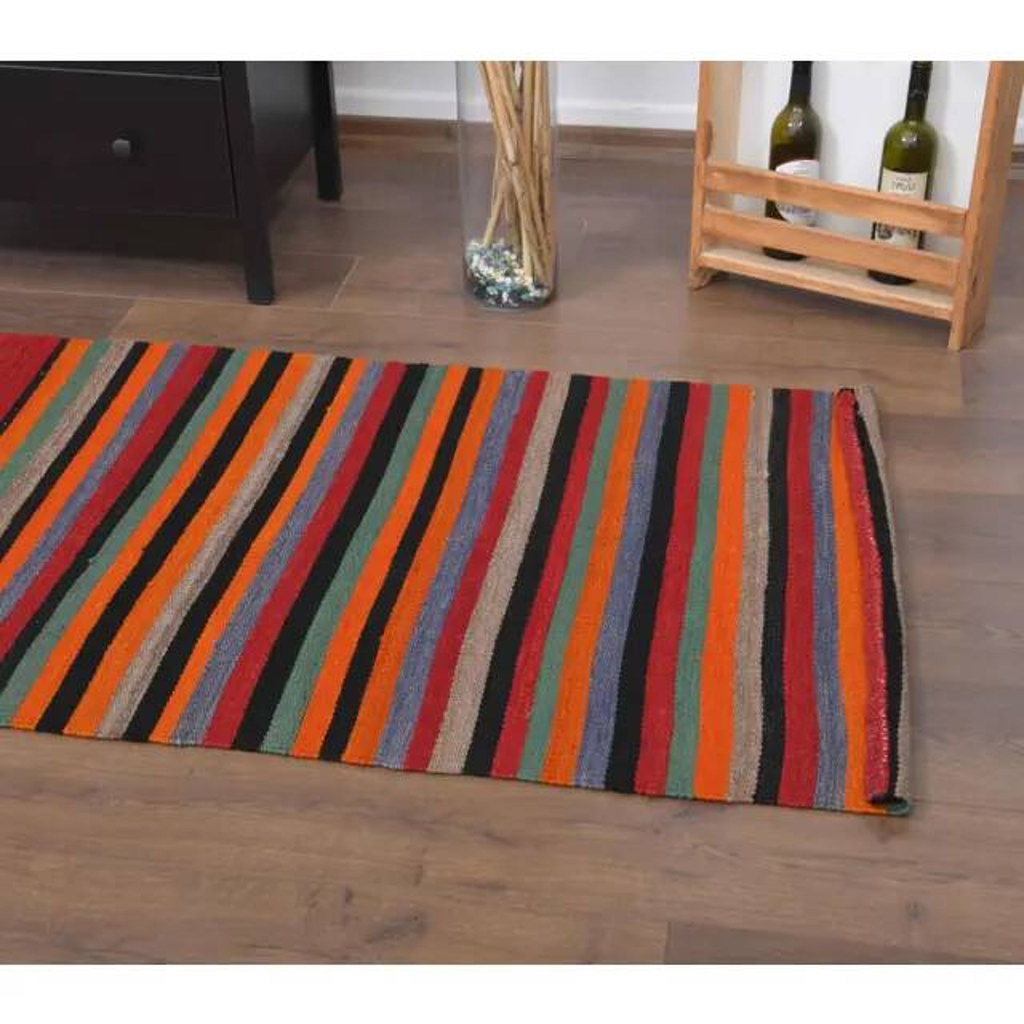 1970s Vintage Turkish Hand-Knotted Wool Cotton Red Runner Rug 83x281