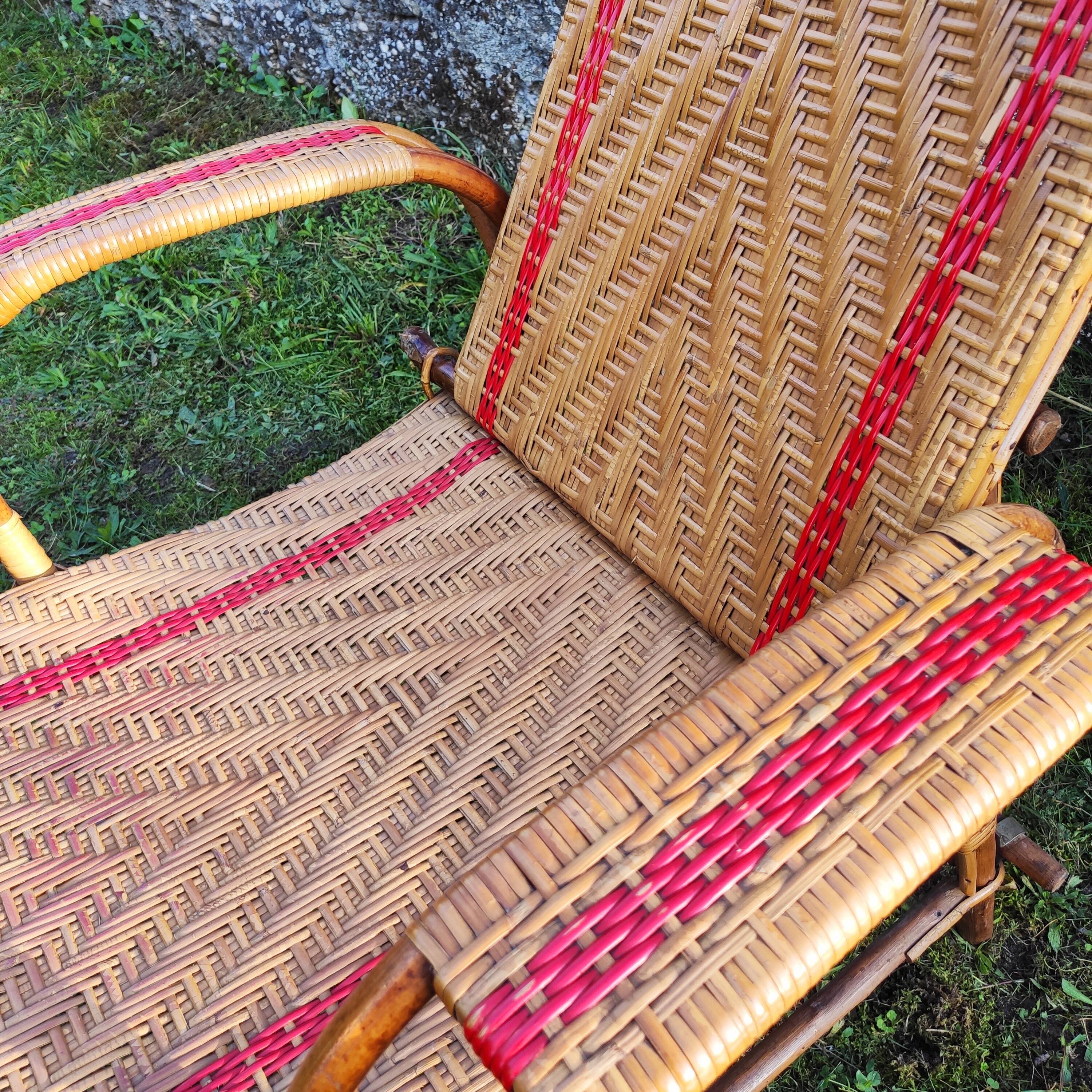 Old rattan armchair