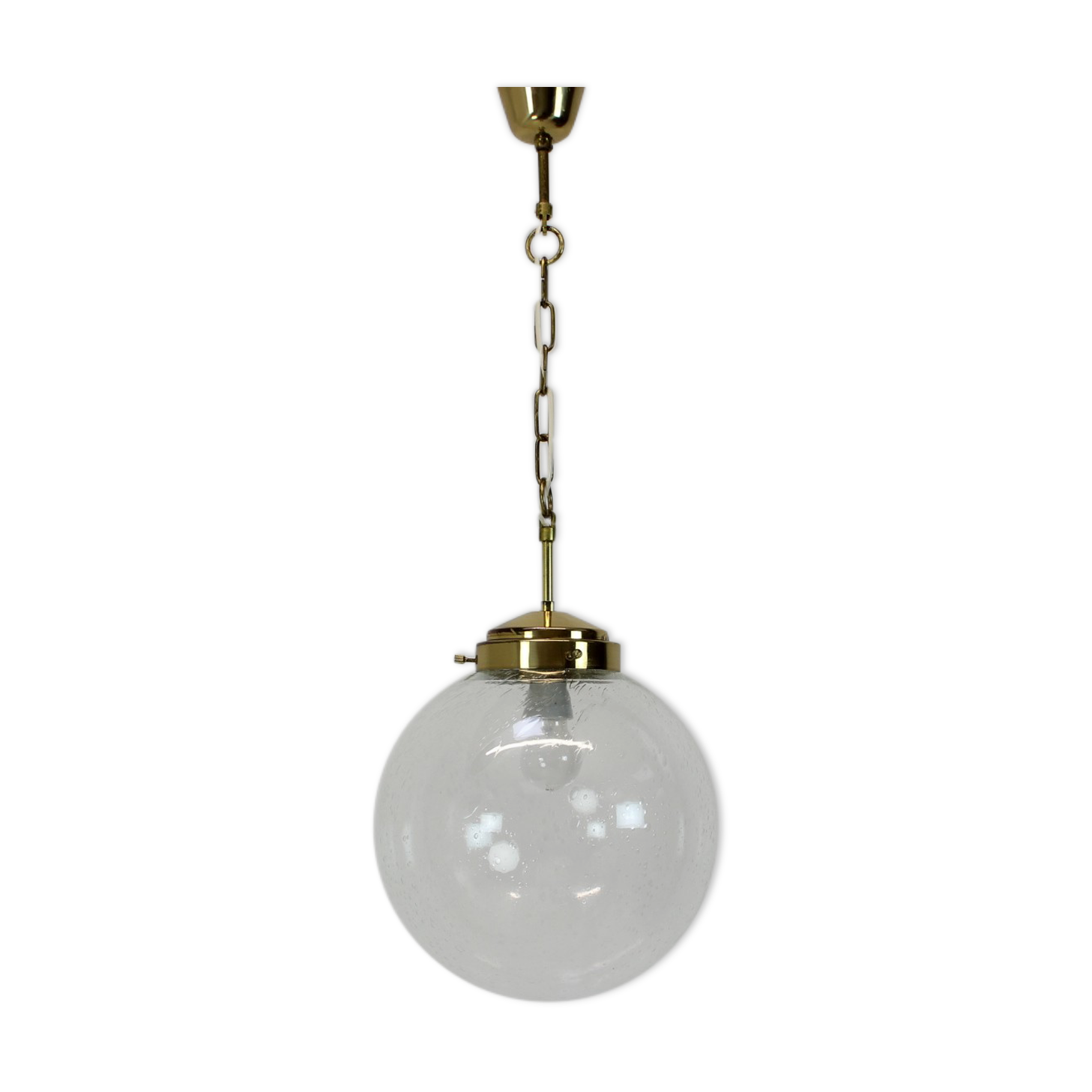 Glass hanging lamp Kamenicky Senov, 1970