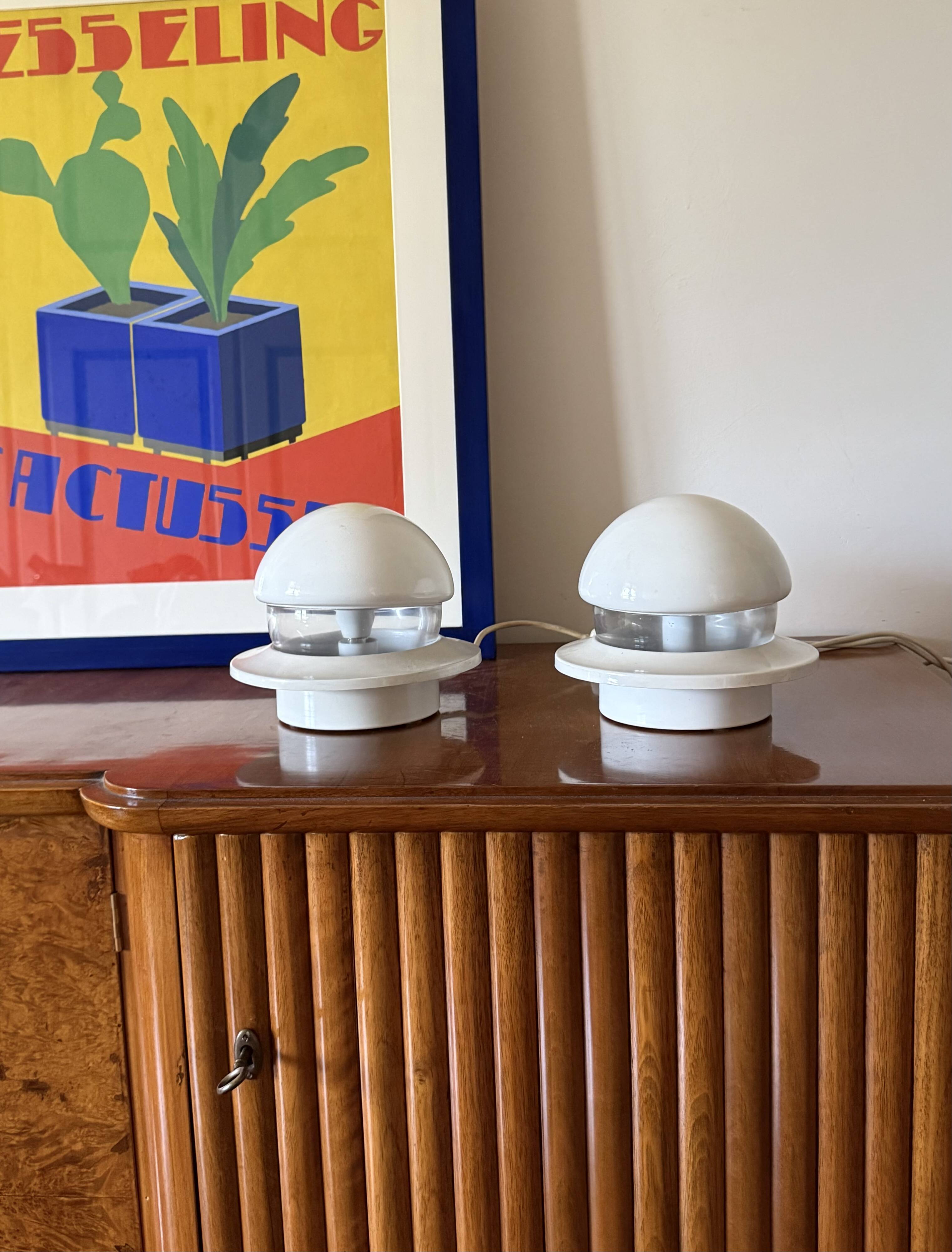 Ensemble de 2 lampes de chevet de style spatial, Italie, 1970