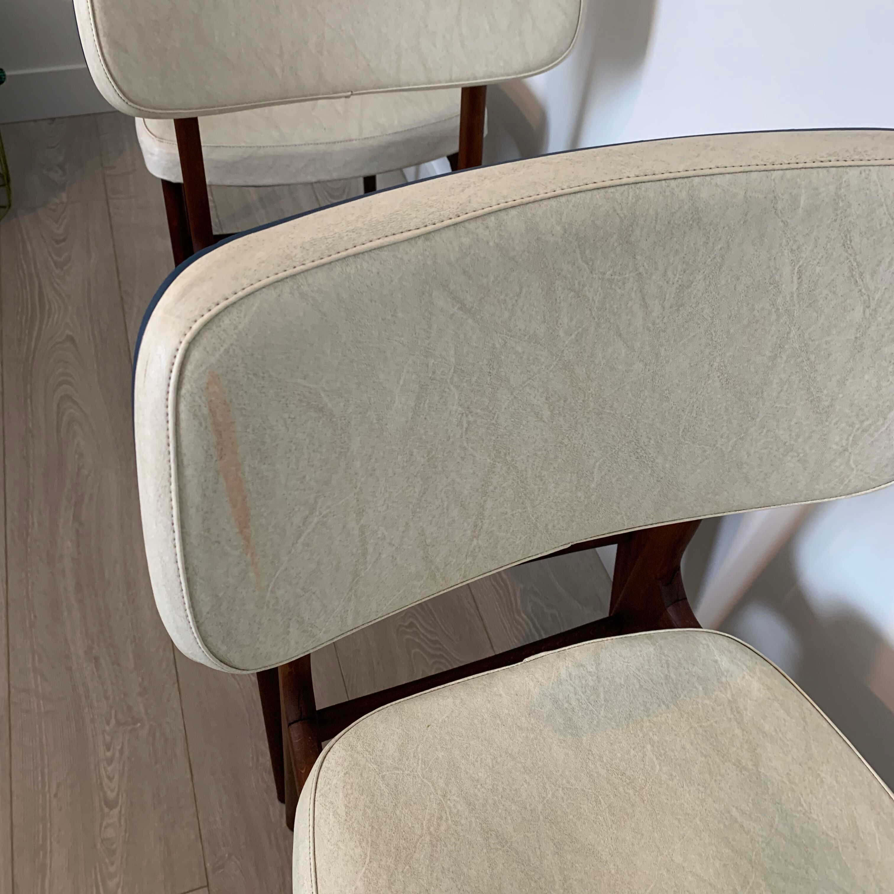 Wooden and skai chairs