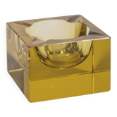 Cendrier en cristal jaune vintage des années 1960, design allemand