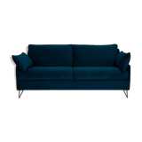 4-seater sofa convertible in velvet feet black pins