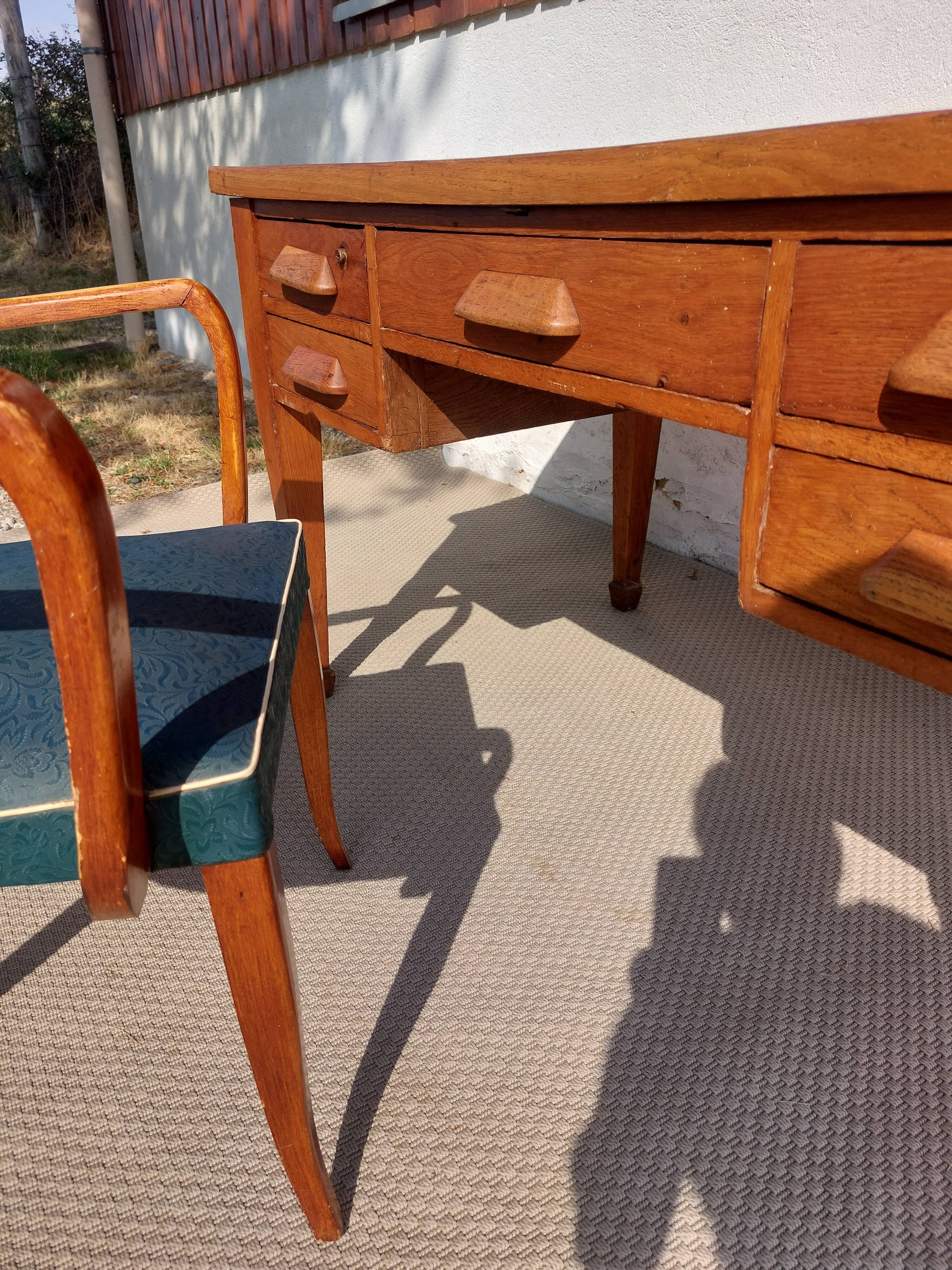 bureau en bois massif, vintage, bohème