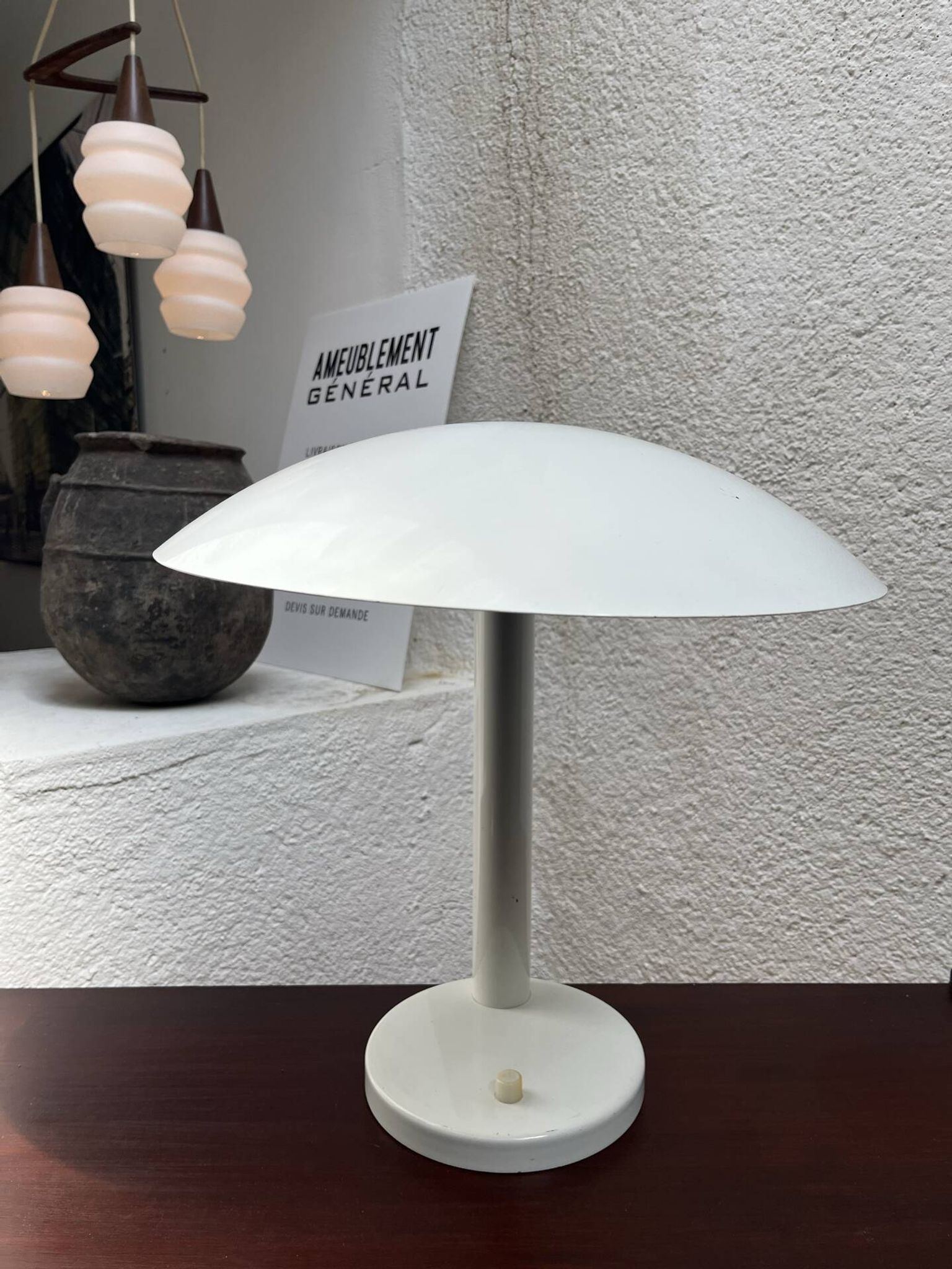 White Metal Desk Lamp 1980s