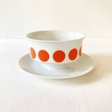 Schirnding Bavaria porcelain sauce boat with orange dots, 1970s