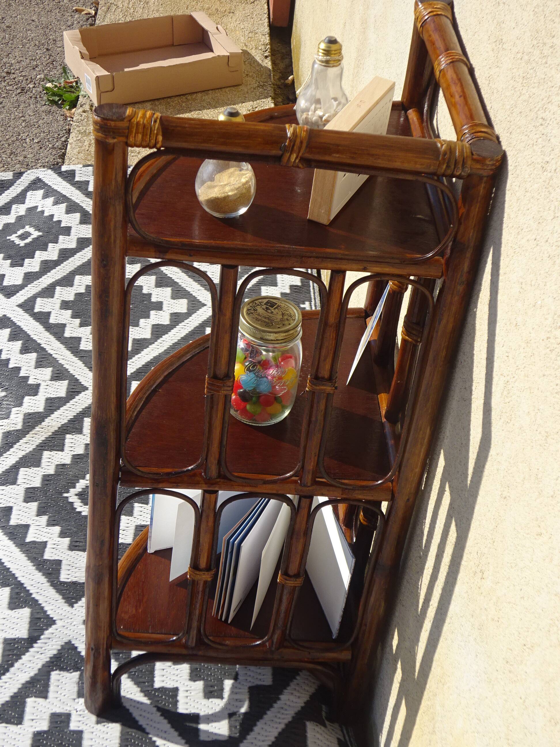 Pair of rattan bedside tables