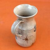 1960s Glazed terracotta pitcher with floral decoration