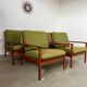 Living room set sofa armchair coffee table Scandinavian design 60s Swedish vintage teak