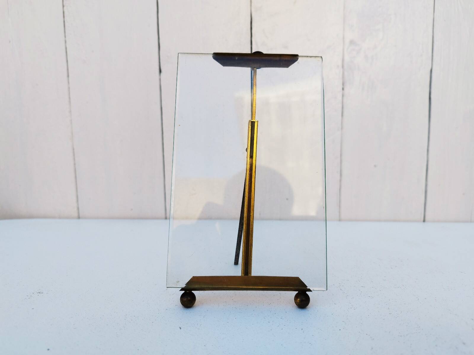 Vintage golden brass easel photo frame
