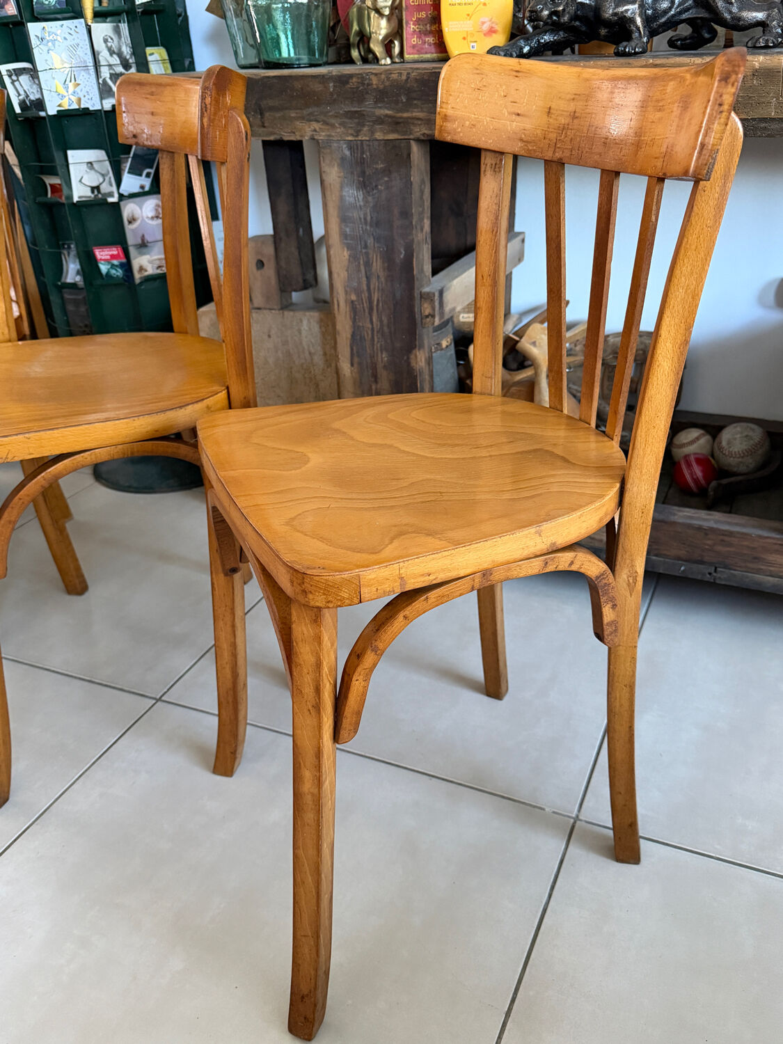 Set of 3 vintage Luterma bistro chairs