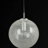 Small chrome Limburg pendant light with glass ball, Germany, 1970s.