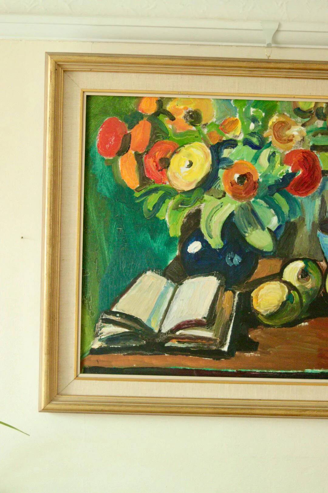 Still life with book by Eyvind Olesen