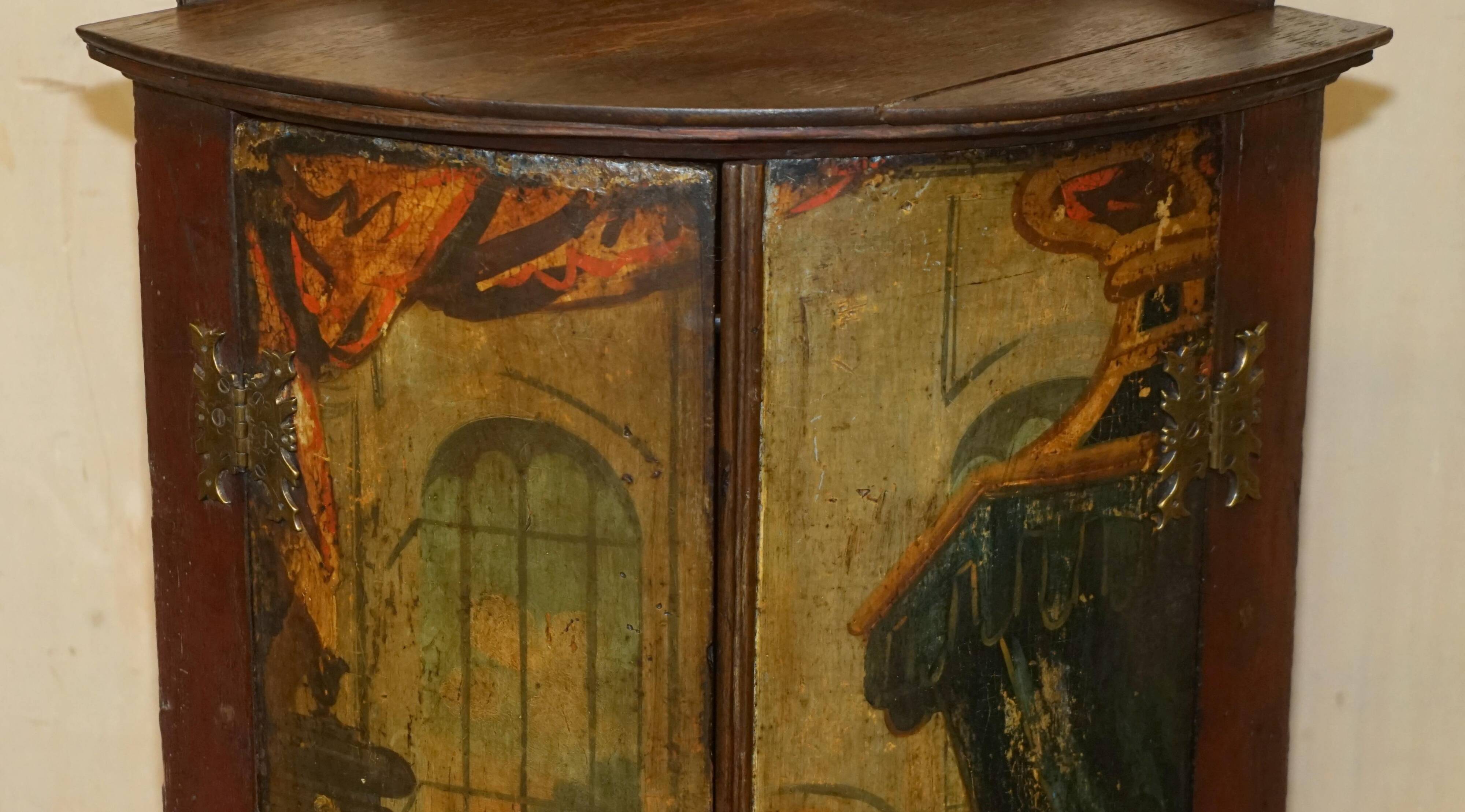Pair of polychrome corner cabinets George I circa 1700
