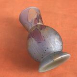 Piedouche vase Glass paste shades of lilac and yellow on a blue background