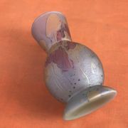 Piedouche vase Glass paste shades of lilac and yellow on a blue background