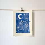 Linogravure originale Dobermann