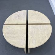 Tables Basses ou d'Appoint en Travertin, Italie, 1970s, Set de 4