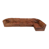 Vintage modular patchwork leather sofa DS11 by Desede, 1960s